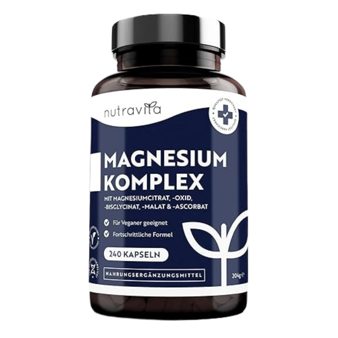 Magnesium Complex – 240 κάψουλες με υψηλή συγκέντρωση – Vegan – Nutravita