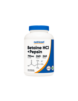 Πέψη - Υδροχλωρική βεταΐνη + Πεψίνη, 240 <tc>Nutricost</tc> Κάψουλες
