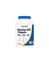 Πέψη - Υδροχλωρική βεταΐνη + Πεψίνη, 240 <tc>Nutricost</tc> Κάψουλες