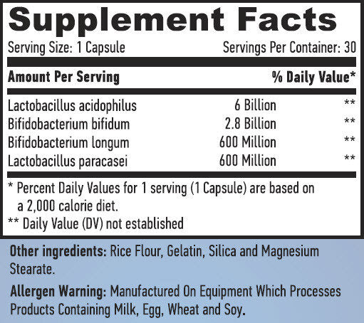 10 Billion Acidophilus & Bifidus Probiotic Complex / 30 caps. - Feel You