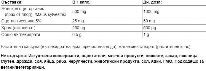 Ζυμωμένο ξύδι μηλίτη μήλου 500 mg | Plus Chromium 250 MCG - 90 κάψουλες