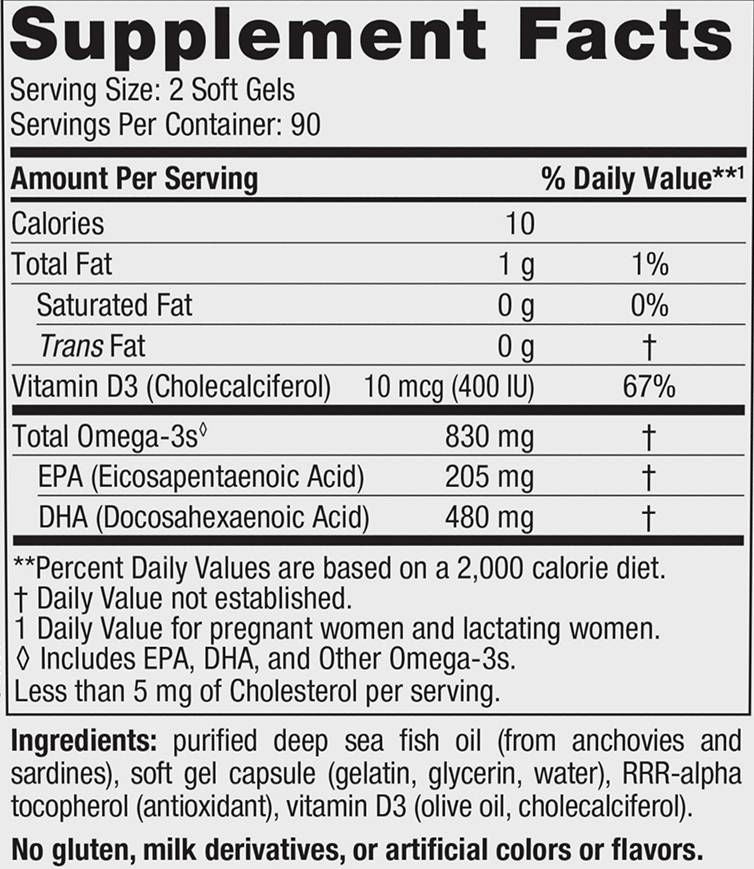 Προγεννητικό DHA 830 mg | Με 400 κάψουλες Gel IU D3 - 90