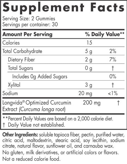 Curcumin Gummies 200 mg - 60 gummies