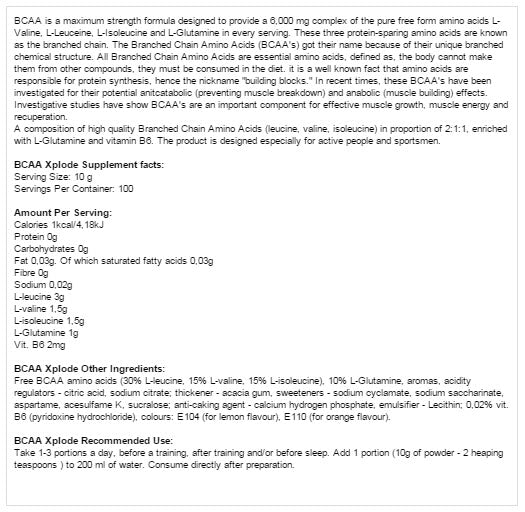 BCAA XPLODE - 1000 γραμμάρια