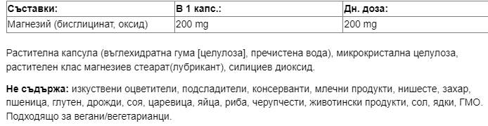 Μαγνήσιο δισγκλυκινικό 200 mg - 120 κάψουλες