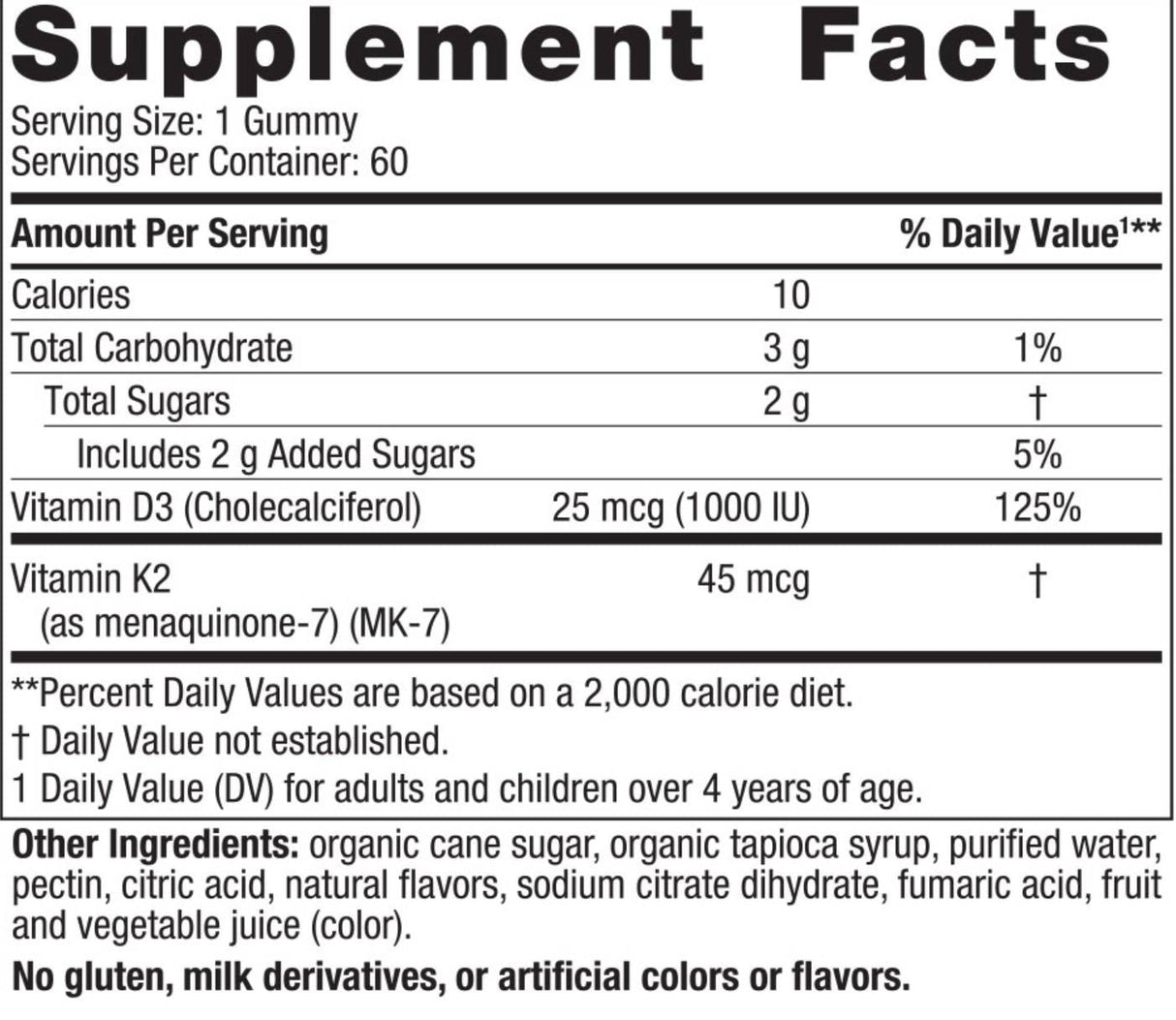 Βιταμίνη D3 1000 IU + K2 45 MCG | Gummies - 60 gummies