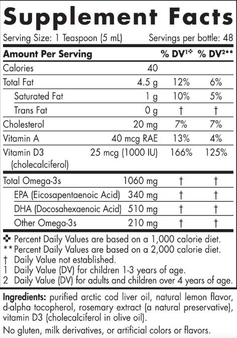 Λάδι από ήπαρ Arctic Cod 1060 mg - 473 ml
