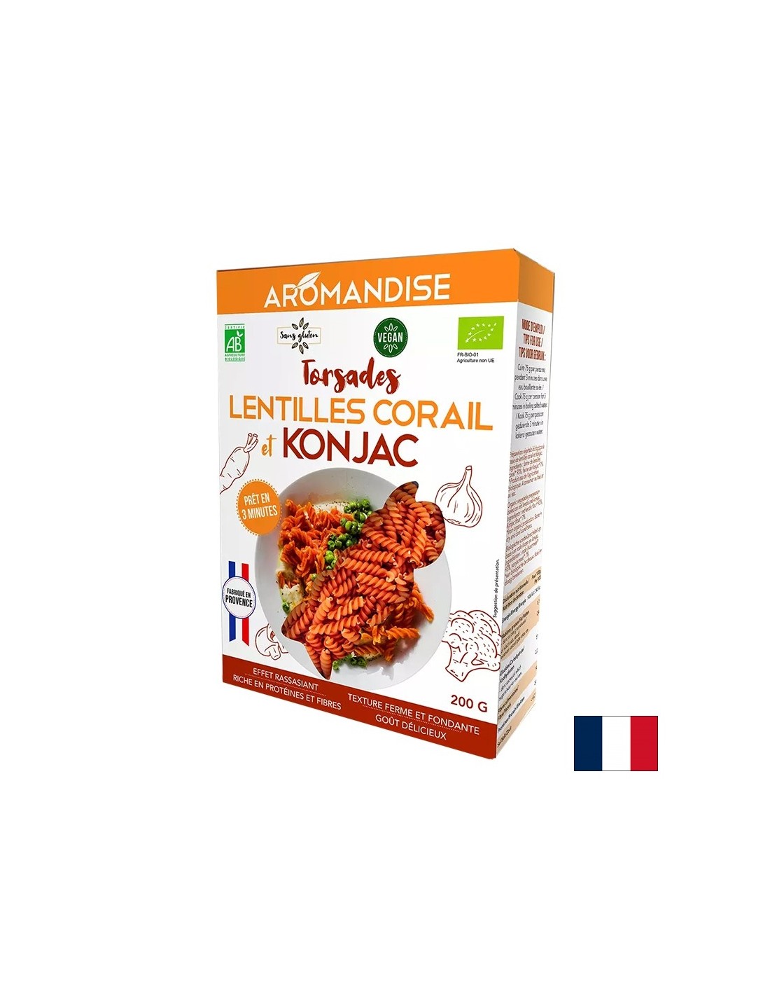 Διαιτητικά fusilli χωρίς γλουτένη – 3 λεπτά χρόνος μαγειρέματος (Από αλεύρι konjac και φακές κοραλλιών), 200 γρ.