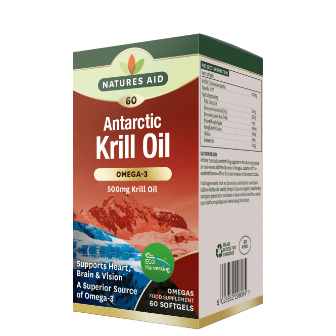 Omega 3 Oil από την Ανταρκτική Krill (Ανταρκτική Κριλ Superba) 500mg 60 Soft Capsules NatuesAid