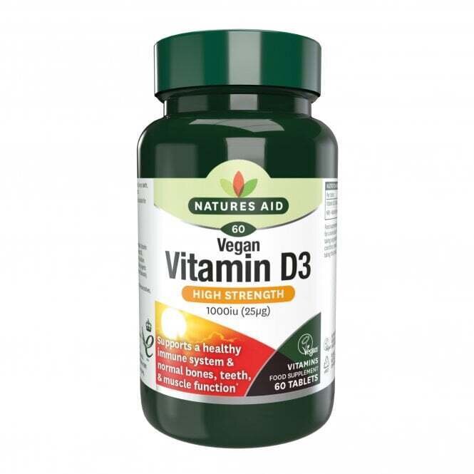Βιταμίνη D3 (Βιταμίνη D3) 1000IU 60 Vegan Tablets NatuesAid