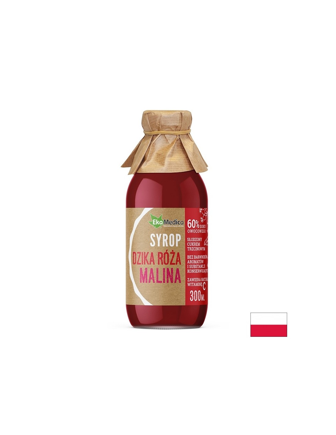Rosehip και σιρόπι βατόμουρου με φυσική βιταμίνη C - ανοσία και καρδιαγγειακή υγεία, 300 ml, 8 ή 15 δόσεις