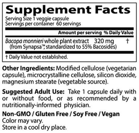 Bacopa με Synapsa 320 mg - 60 κάψουλες