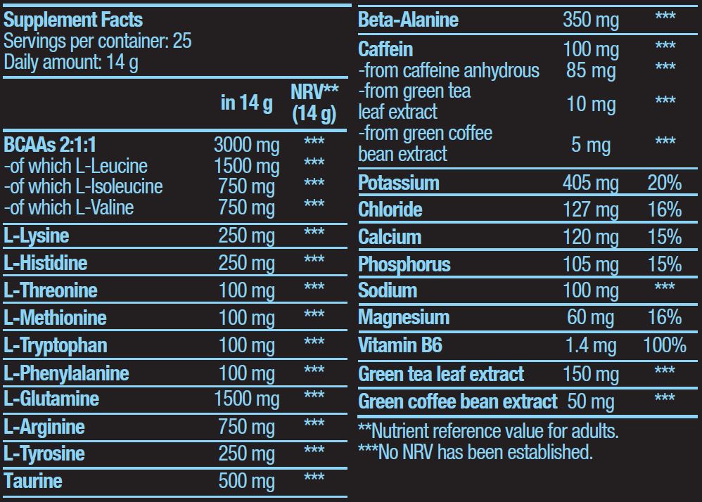 Amino Energy Zero με ηλεκτρολύτες - 0,360 kg