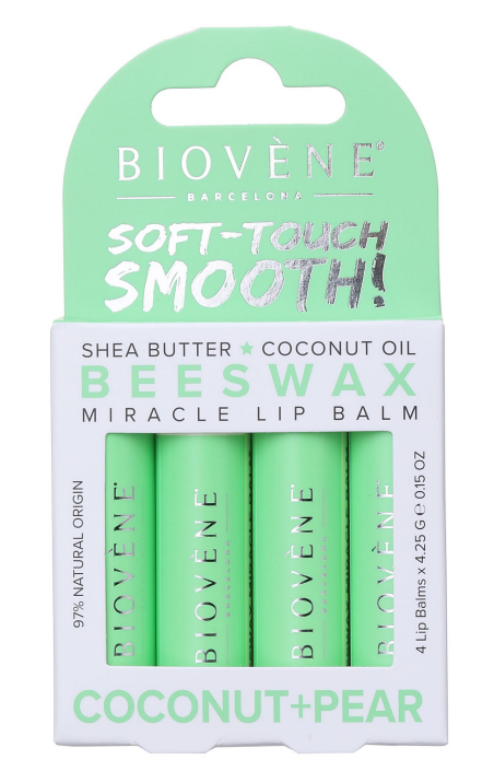 Beeswax Lip Balm - Καρύδα και Αχλάδι - Εντατική Περιποίηση - 4 τεμάχια