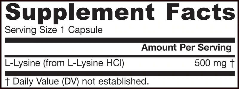 L -Lysine 500 mg - 100 κάψουλες