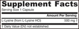 L -Lysine 500 mg - 100 κάψουλες