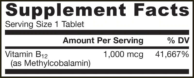 METHYL B -12 1000 MCG - 100 υπογλώσσια δισκία