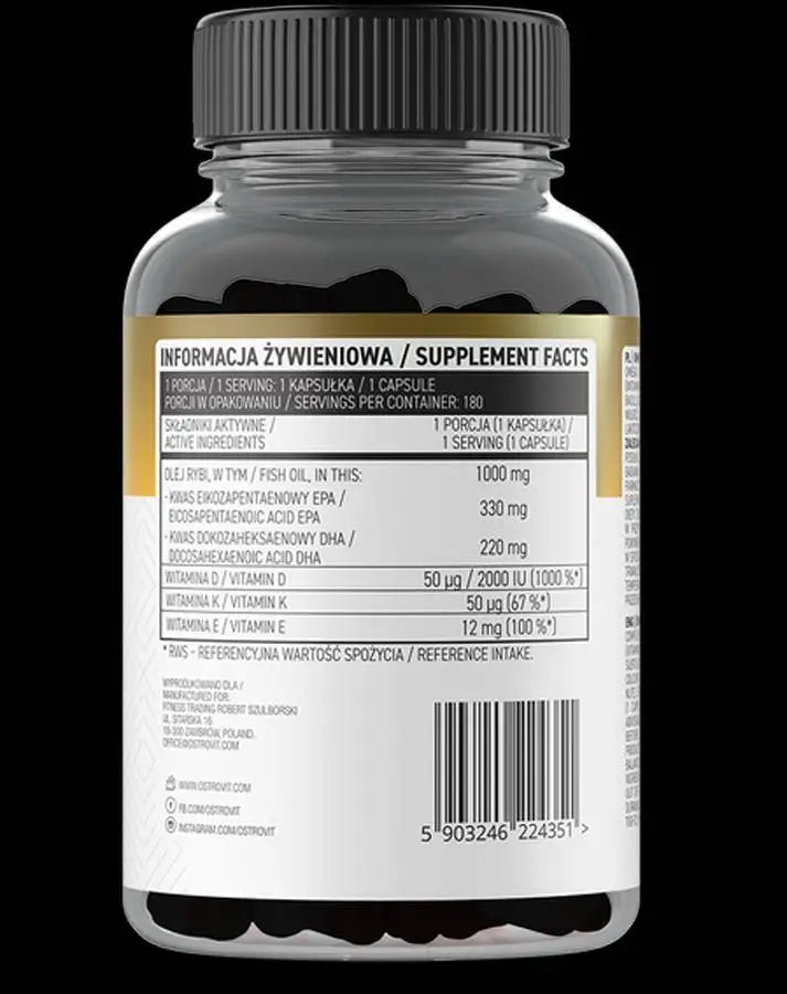 <tc>OstroVit</tc> Ωμέγα 3/D3 + K2 - 180 κάψουλες τζελ