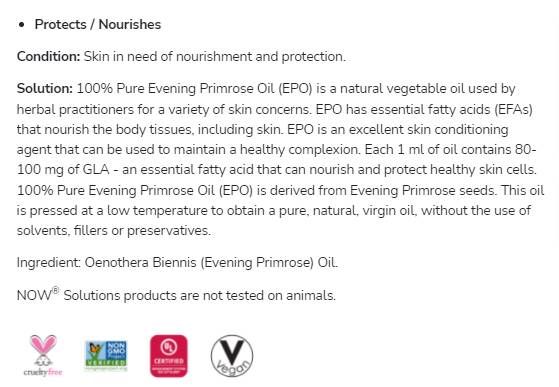 Λάδι Primrose Evening Primrose | 100% καθαρό ενυδατικό έλαιο - 118 ml
