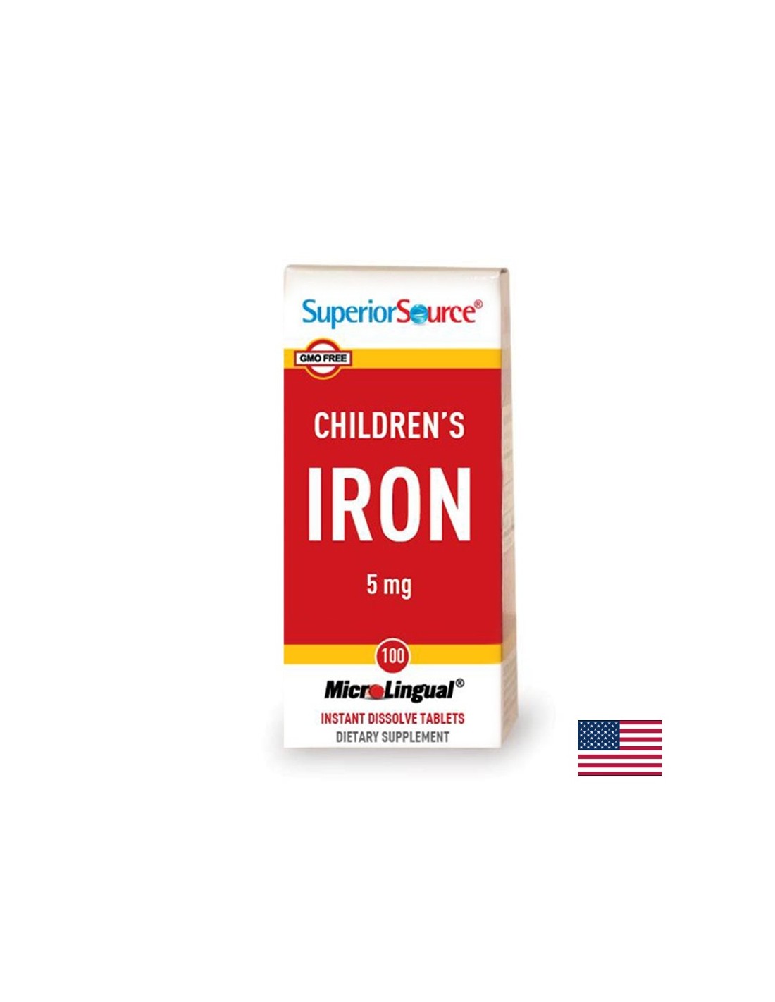 Σίδηρος για παιδιά, 5 mg x 100 υπογλώσσια δισκία <tc>Superior Source</tc>
