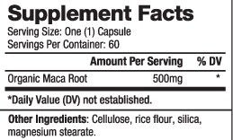 Maca Organic 500 mg/60 καπάκια