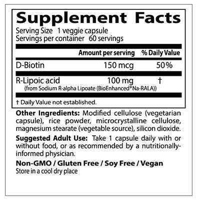 Το καλύτερο R-Lipoic Acid/σταθεροποιημένο Na-R-ALA 100 mg-180 κάψουλες