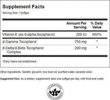Υπερβολικές κάψουλες Gamma Tocopherol 30 μέγιστης αντοχής