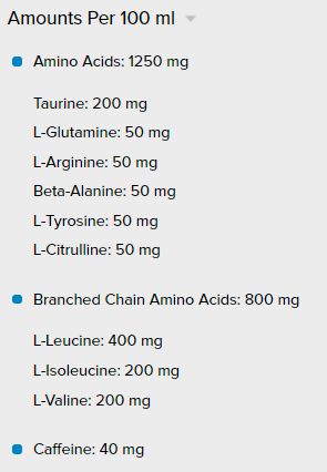 Αμινοί ενέργεια + ηλεκτρολύτες/250 mL