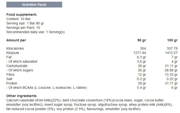 Super Mass Gainer Bar /10 x 90g (Πλαίσιο)