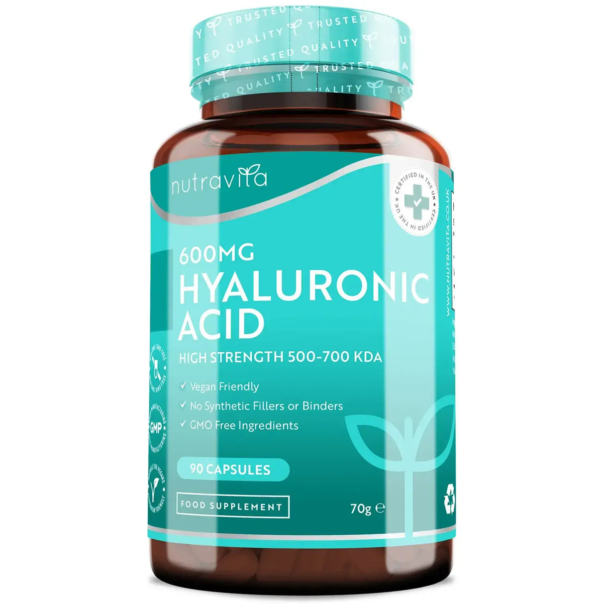 Υαλουρονικό οξύ 600 mg/Υαλουρονικό οξύ 600mg /90 κάψουλες, 90 ημέρες/ <tc>Nutravita</tc>