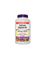 Ασβέστιο 600 mg + Βιταμίνη D3 400 IU - Οστικό και Μυϊκό Σύστημα, 90 <tc>Webber Naturals</tc> Υγρές μαλακές κάψουλες