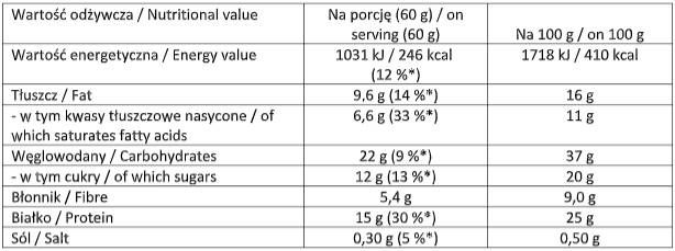 Το μπαρ./Πρωτεϊνική ράβδο - 21 x 60 γραμμάρια