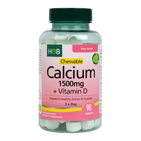 Chewable Calcium 1500 mg + Vitamin D - 90 Chewable Tablets - Nutra Best Europe