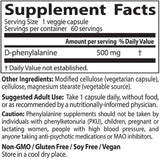 D -φαινυλαλανίνη 500 mg - 60 κάψουλες