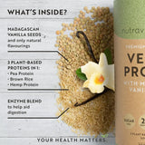 Vegan Πρωτεΐνη + Ένζυμα - 750 g (Βανίλια) <tc>Nutravita</tc>