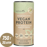 Vegan Πρωτεΐνη + Ένζυμα - 750 g (Βανίλια) <tc>Nutravita</tc>