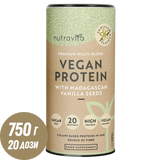 Vegan Πρωτεΐνη + Ένζυμα - 750 g (Βανίλια) <tc>Nutravita</tc>