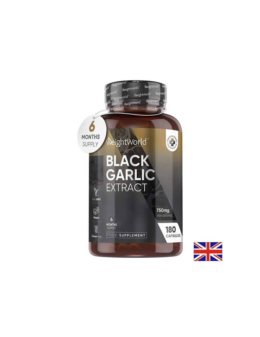 Heart Health - Μαύρο σκόρδο 750 mg, 180 κάψουλες - μαύρο σκόρδο