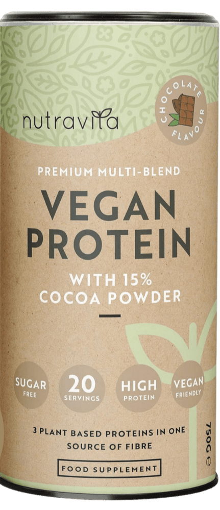 Vegan Πρωτεΐνη + Ένζυμα - 750 g (Σοκολάτα) <tc>Nutravita</tc>