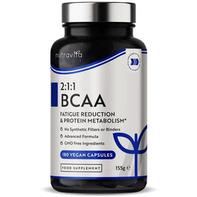 BCAA (2:1:1) with Vitamins B6 & B12 - 180 Vcaps. Nutravita - Nutra Best Europe