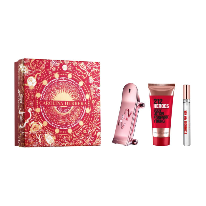 <tc>CAROLINA HERRERA</tc> 212 Heroes For Her Άρωμα σε σπρέι 80ml Σετ 3 τεμαχίων Χριστούγεννα 2023
