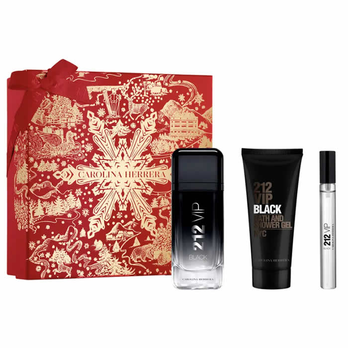 <tc>CAROLINA HERRERA</tc> 212 Vip Black Men Άρωμα σε σπρέι 100ml Σετ 3 τεμαχίων