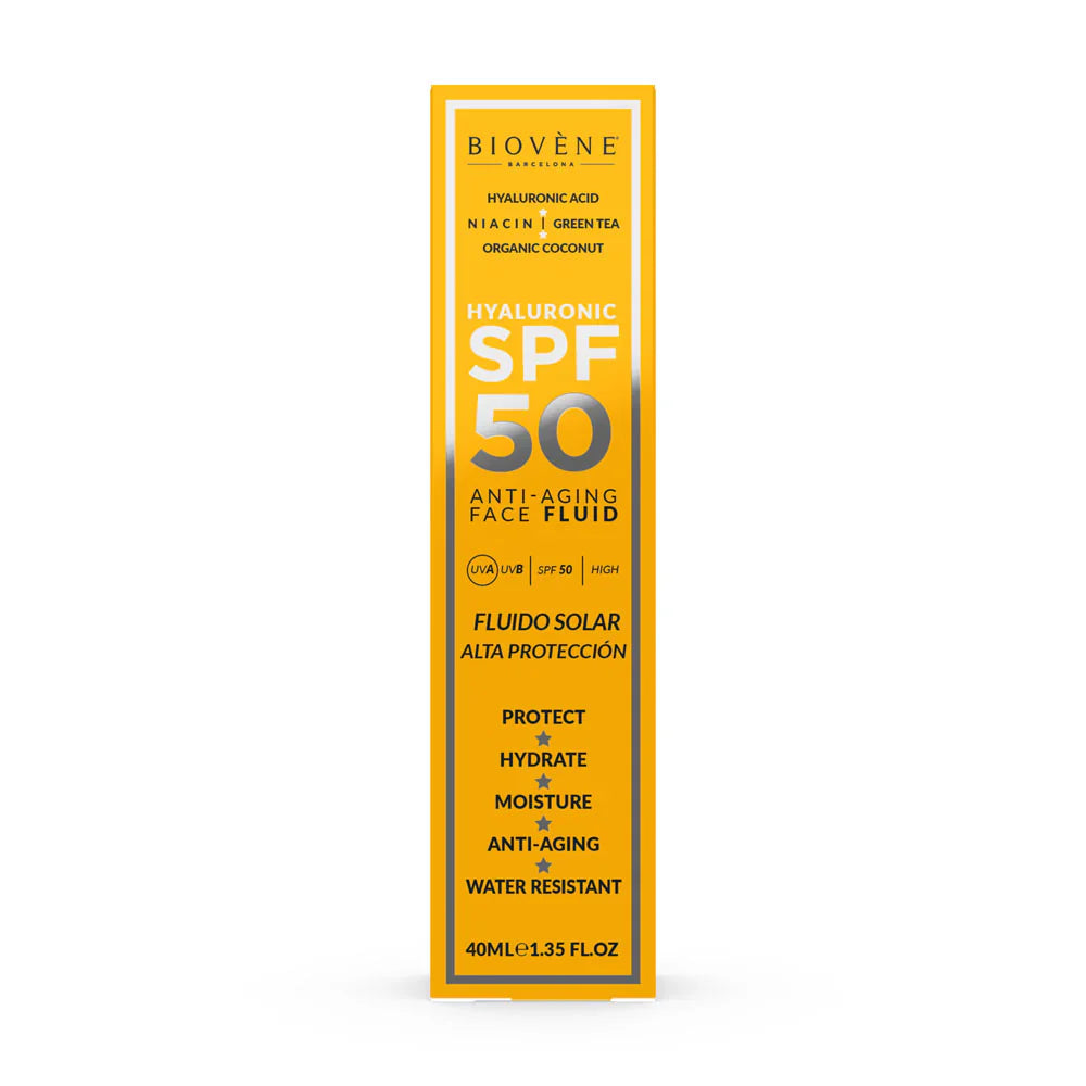 Ενυδάτωση του αντηλιακού προσώπου SPF 50 με αντι -γήρανση υαλουρονικό οξύ - 40 mL