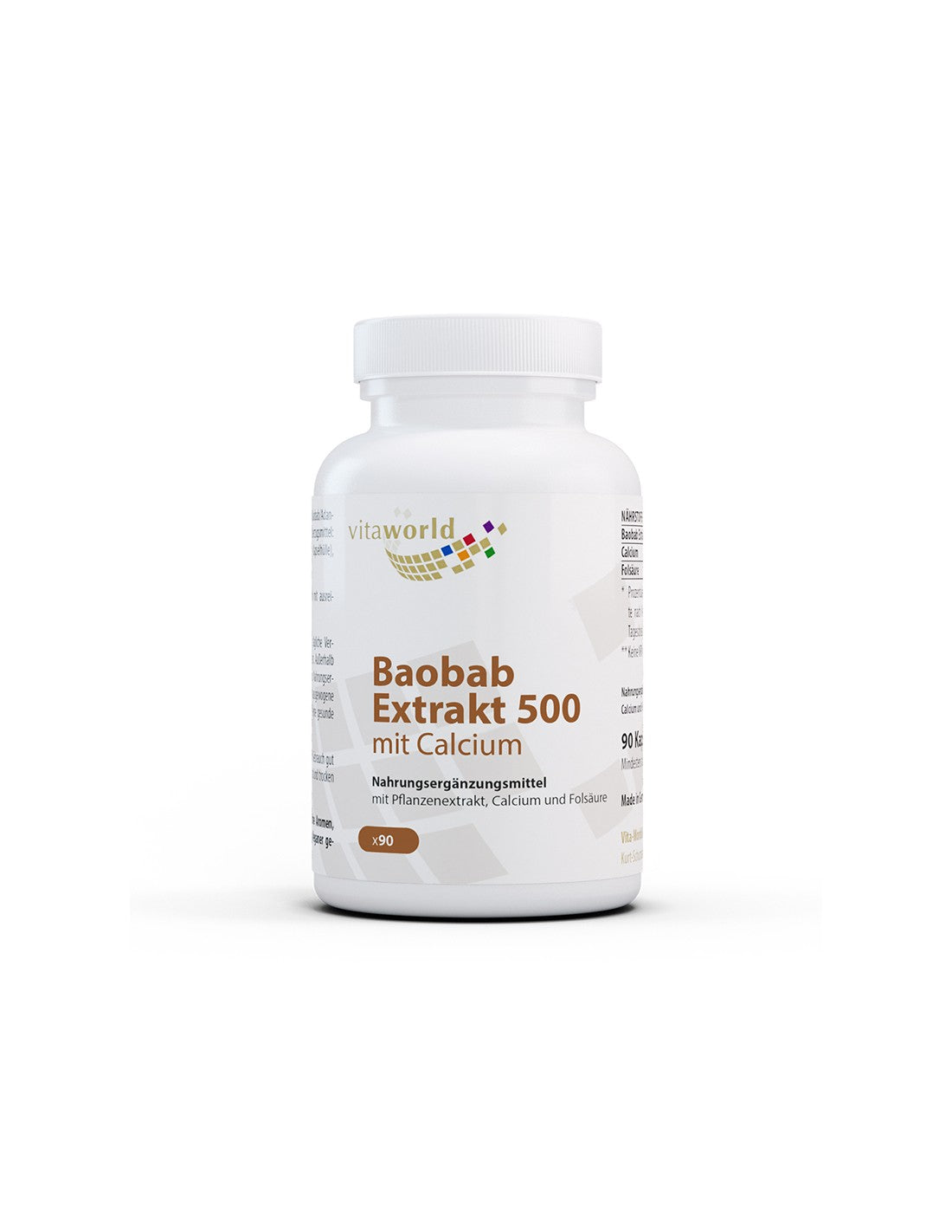 Ανοσότητα και ενέργεια - εκχύλισμα baobab + ασβέστιο και φολικό οξύ, 90 κάψουλες