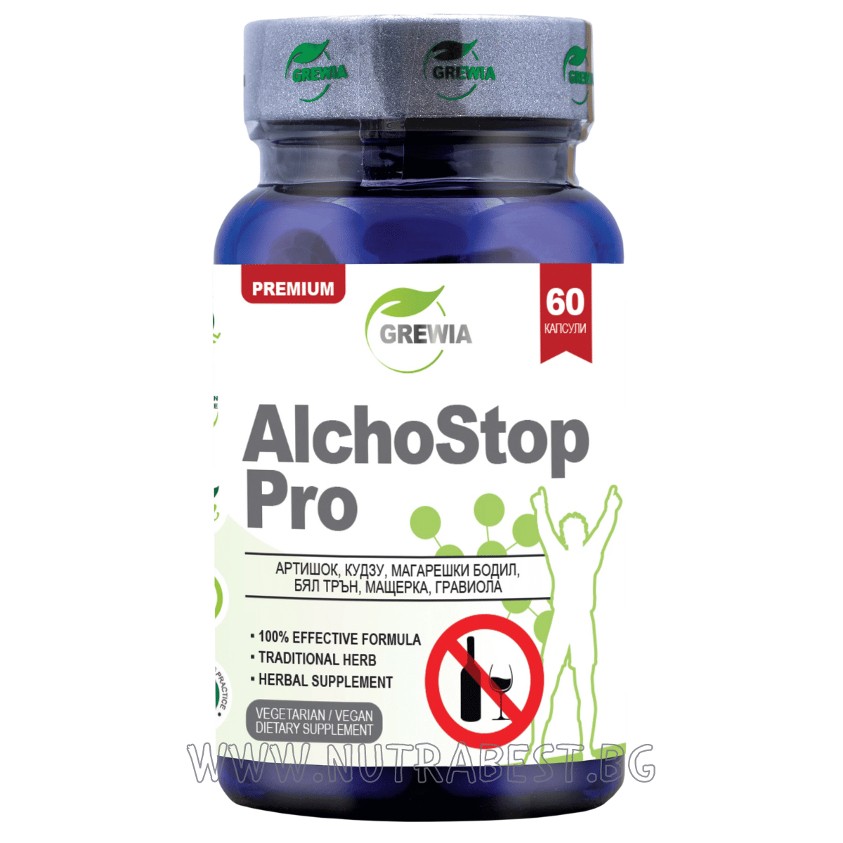Αλκοολισμός/alchostop pro/60 κάψουλες, 30 δόσεις/Grewia