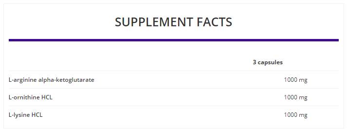 AOL 3000 mg/αργινίνη ορνιθίνη λυσίνη 120 κάψουλες