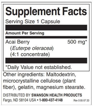 Acai Berry 500 mg - 120 κάψουλες