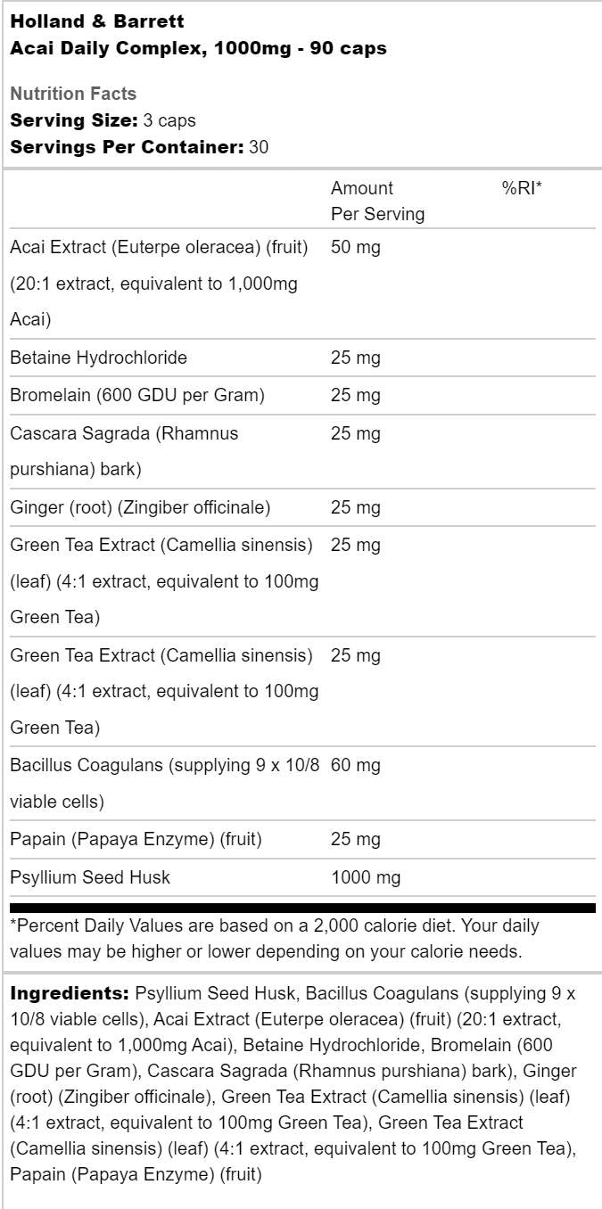 Acai Daily Complex 1000 mg - 90 κάψουλες