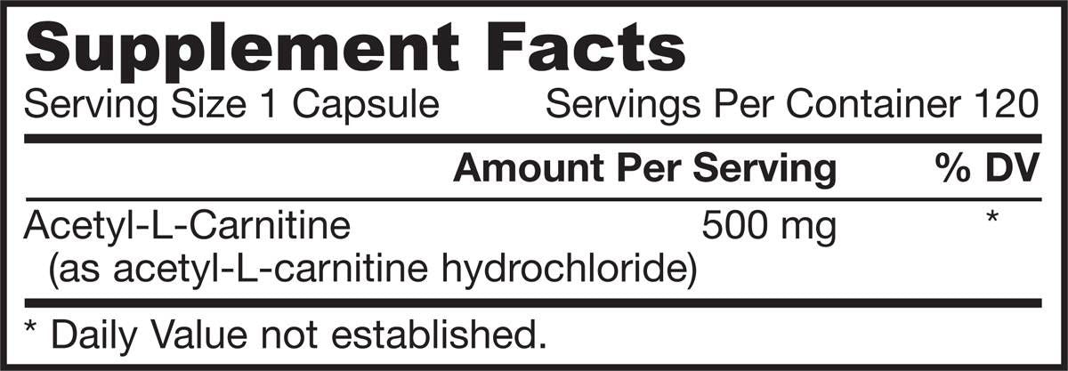 Acetyl L-Carnitine 500 mg - 120 κάψουλες