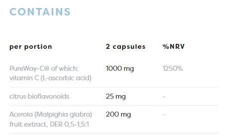 Ενεργό C 1000 mg | Pureway -C® με βιοφλαβονοειδή εσπεριδοειδών & Acerola - 120 κάψουλες